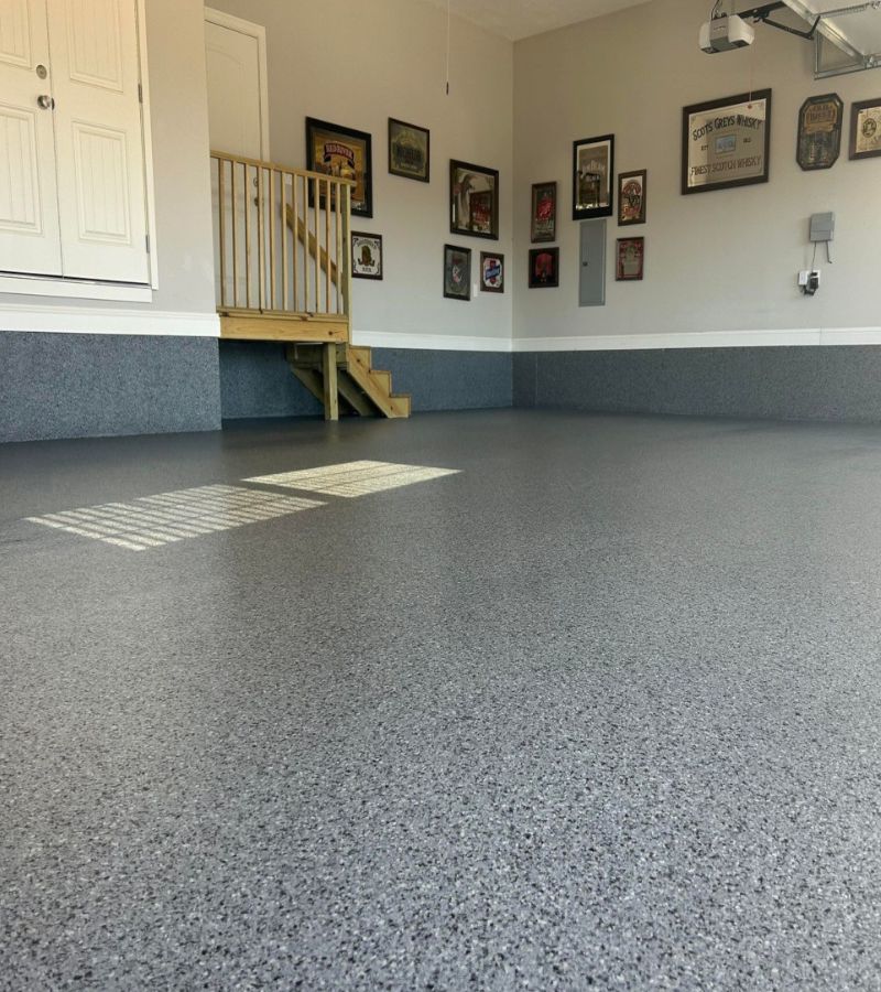 Completed epoxy garage floor coating Springfield Missouri — Ozarks Concrete Coatings residential install