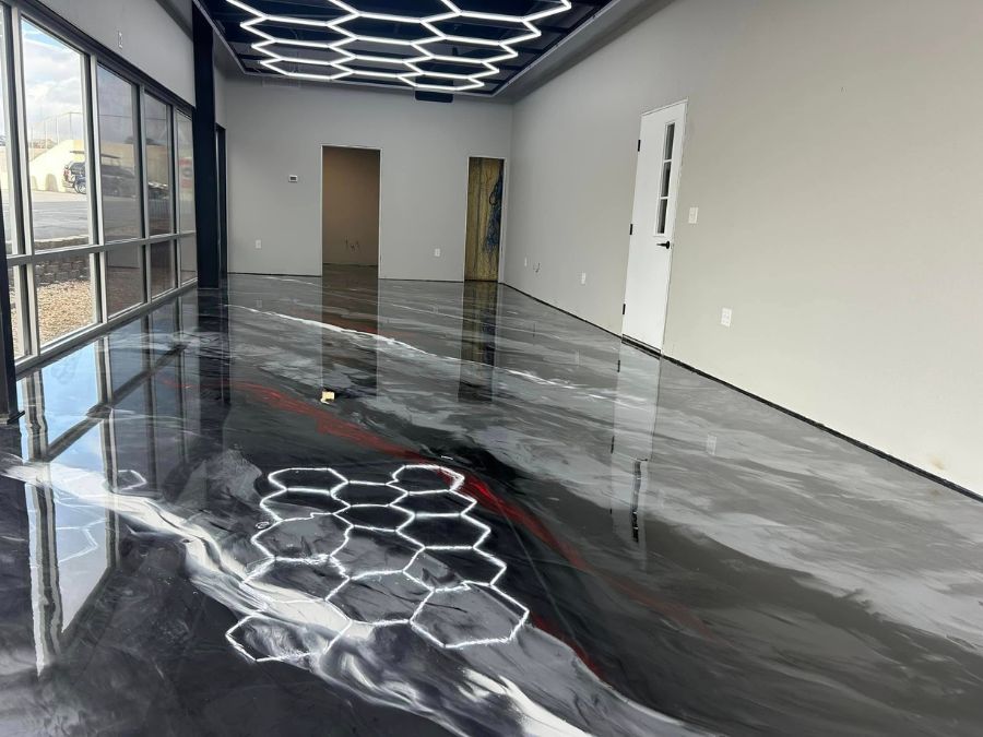 Custom metallic epoxy pour Missouri