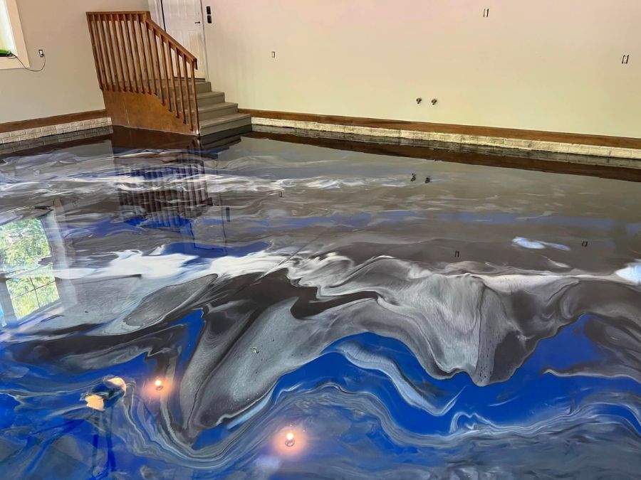 Luxury metallic epoxy floor Joplin MO