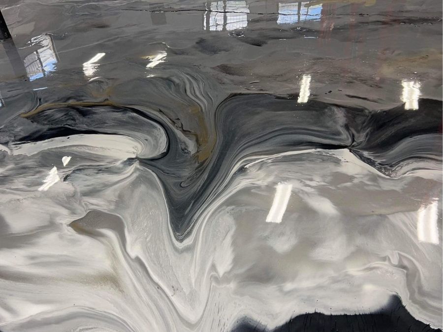 Custom metallic floor Ozarks Concrete Coatings